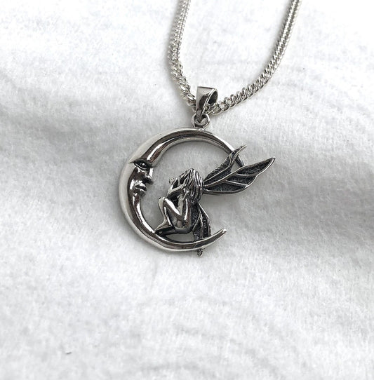 Crescent Moon Fairy Celtic Pendant/Necklace