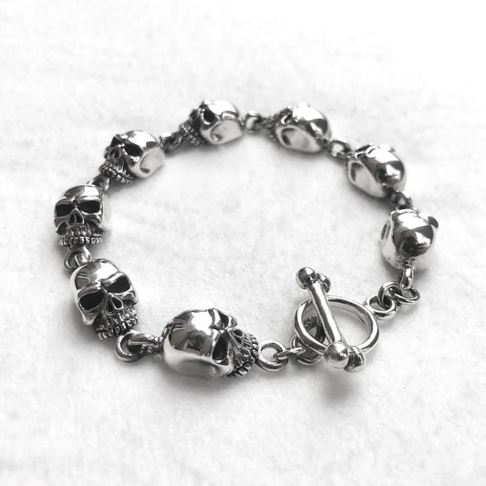Skull Punk Skeleton Gothic Biker Chain Bracelet