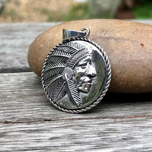 Indian Native American Tribe Chieftain Pendant/Necklace