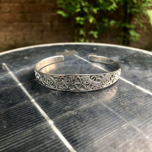 Celtic Triquetra Viking Dragon Cuff Bracelet