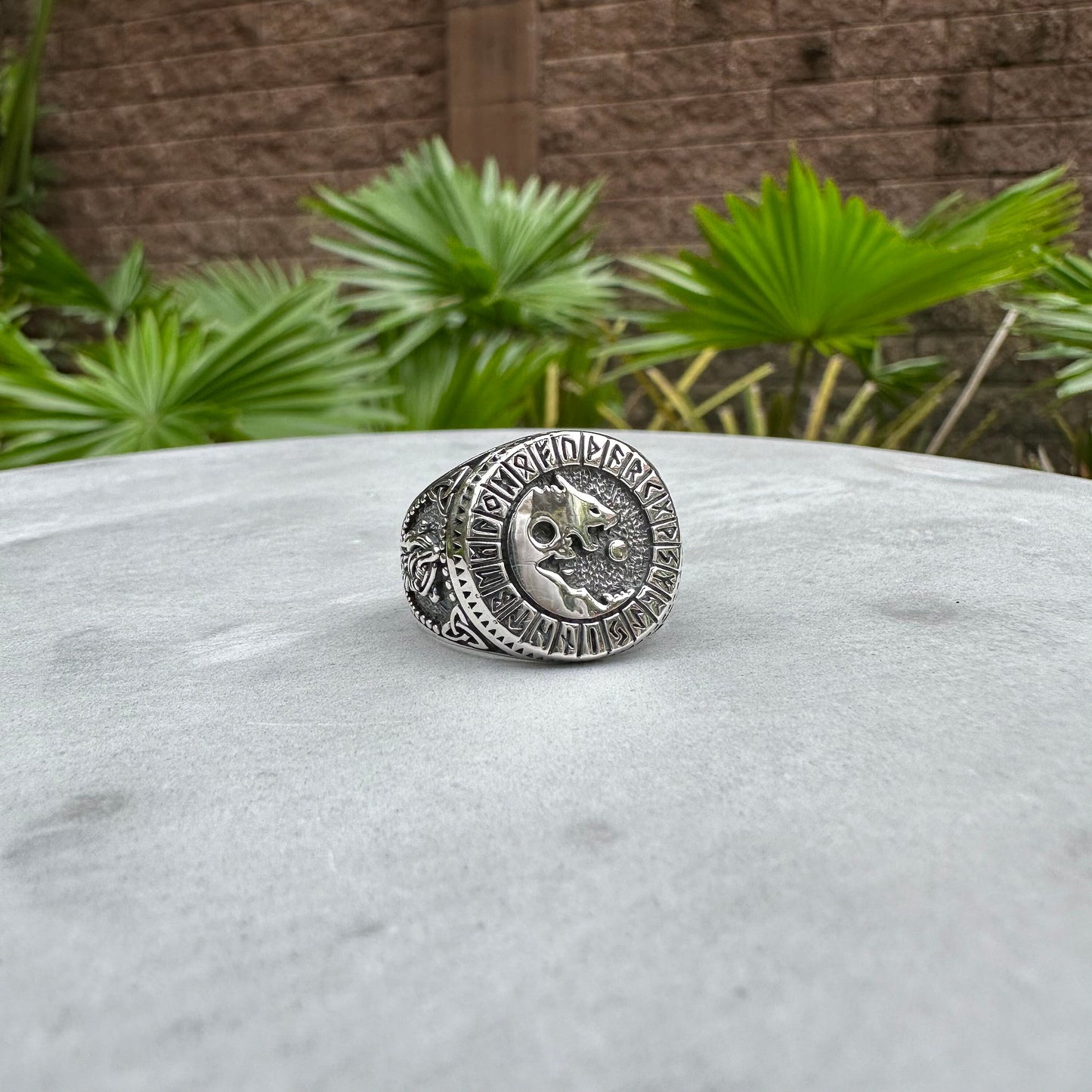 Fenrir Viking Wolf God Rune Ring