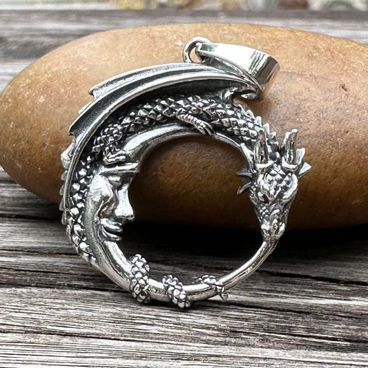 Dragon Crescent Moon Pendant/Necklace