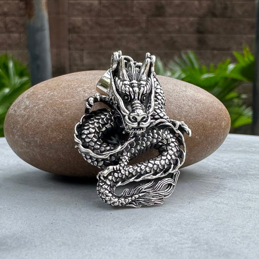 Wu Long Chinese Black Dragon Pendant/Necklace