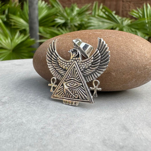 Falcon Egypt Eye of Horus Ankh Pendant/Necklace