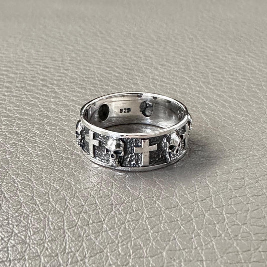 Skull Biker Punk Gothic Style Pirate Cross Ring