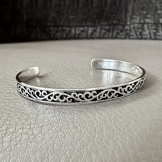 Bali Floral Hindi Flower Fashion Cuff Bracelet