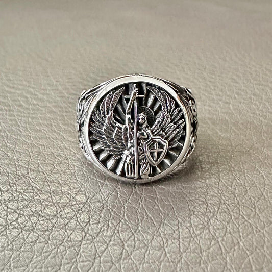 Archangel Saint Michael Guardian Angel Christian Ring