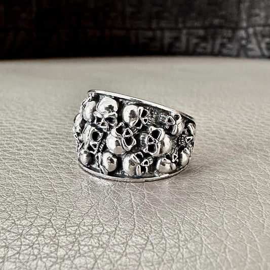 Heavy Skull Punk Gothic Pirate Bones Biker Ring