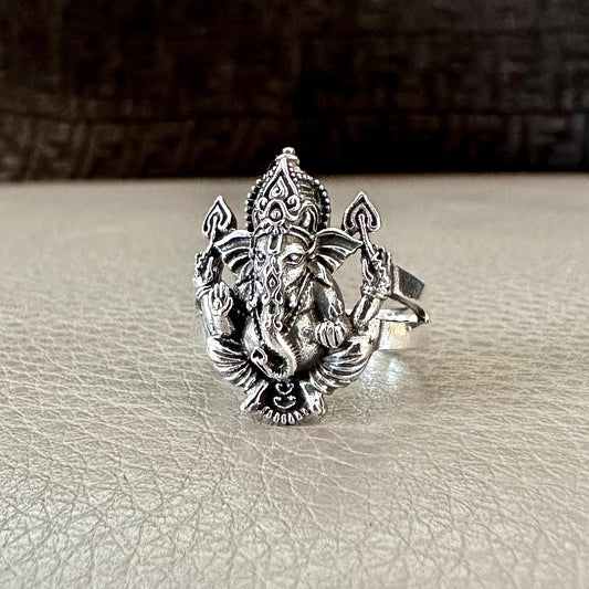 Ganesha Hinduism Elephant Head God Ganapati Deity Ring