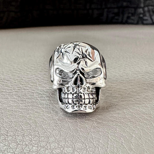 Skull Punk Gothic Biker Bones Skeleton Stone Ring