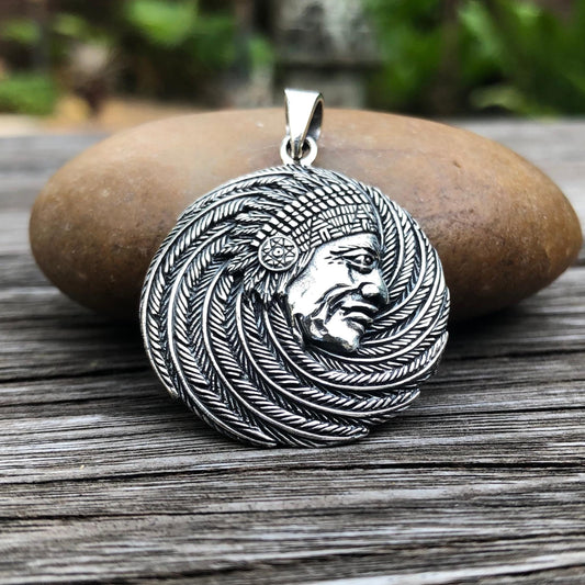 Indian Native American Tribe Chieftain Pendant/Necklace