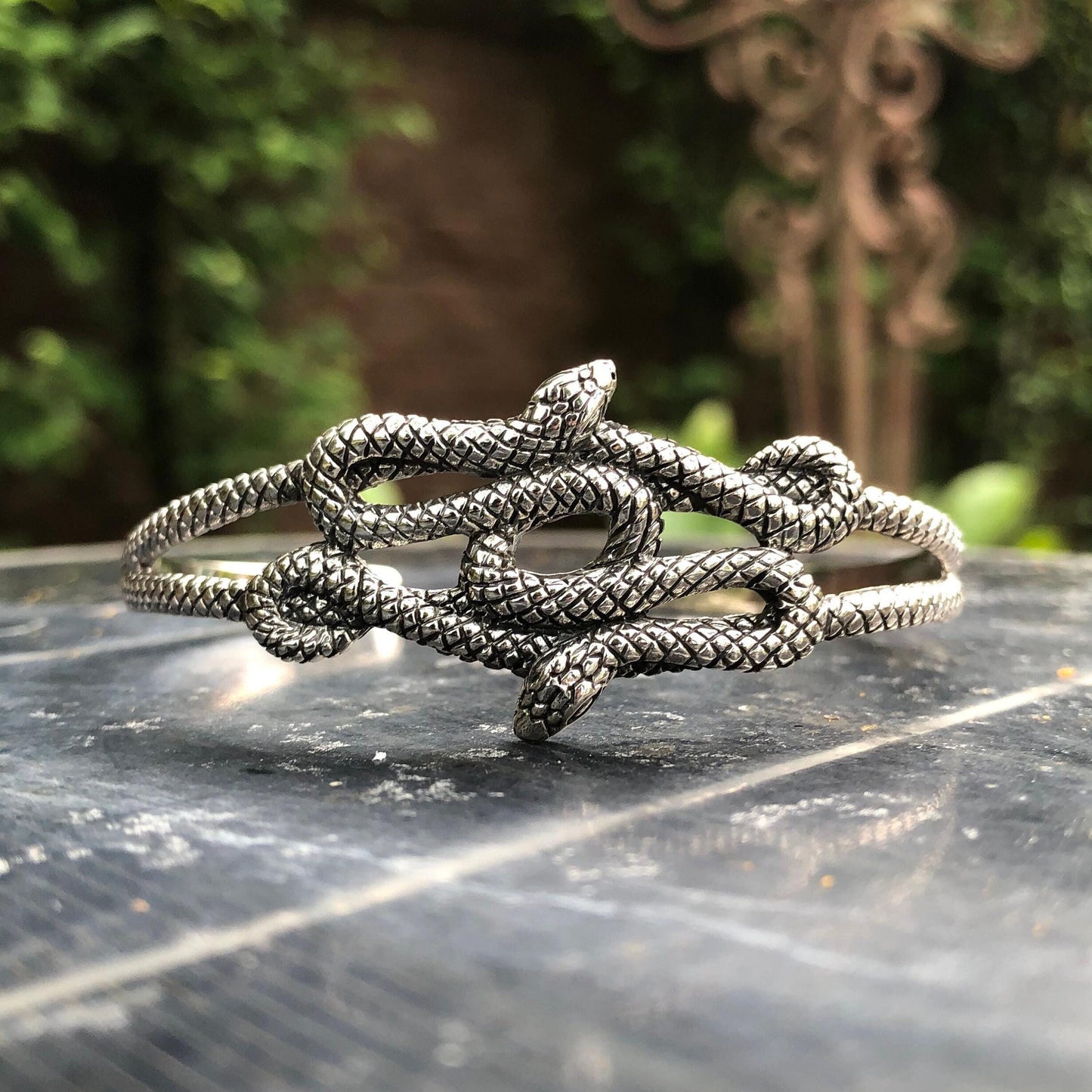 Bohemian Snake Black Mamba Serpent Cuff Bracelet