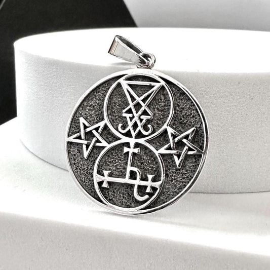 Lucifer Sigil Satanic Seal of Satan Wiccan Pendant/Necklace