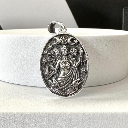 Triple Moon Goddess Luna Deity Wiccan Pendant/Necklace
