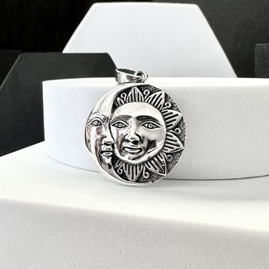 Celtic Crescent Moon and Sun Pendant/Necklace