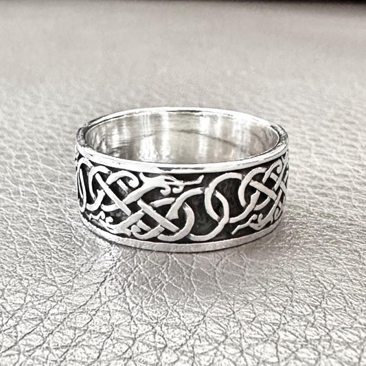 Viking Dragon Celtic Endless Infinity Knot Ring