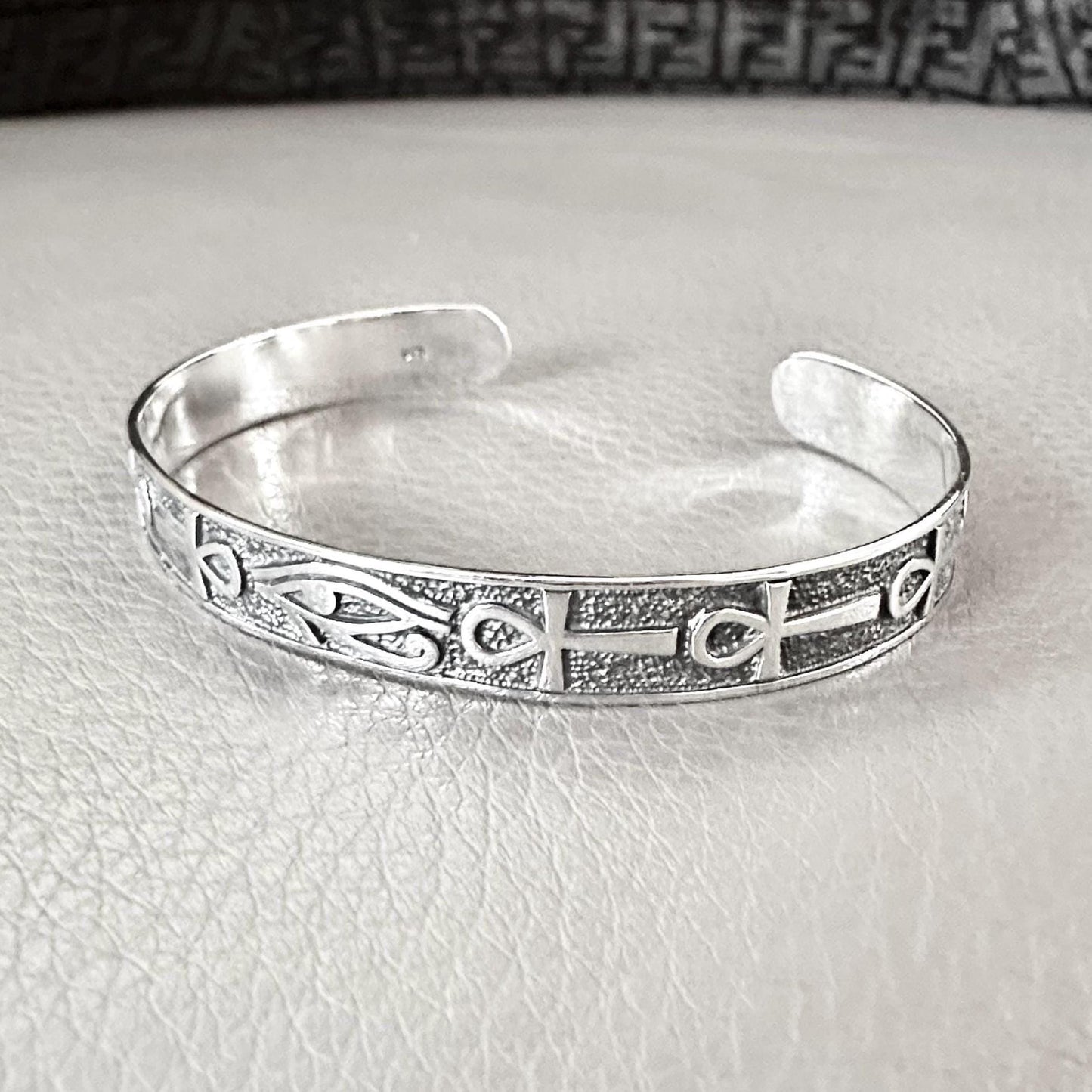 Egypt Eye of Horus Egyptian God Ankh Cross Cuff Bracelet