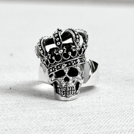 Skull Gothic Crown Punk Biker Skeleton Ring