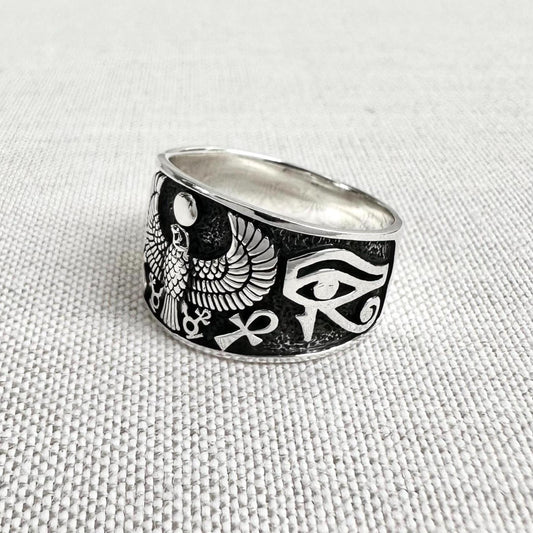 Horus Egyptian God Falcon Deity Talisman Ring