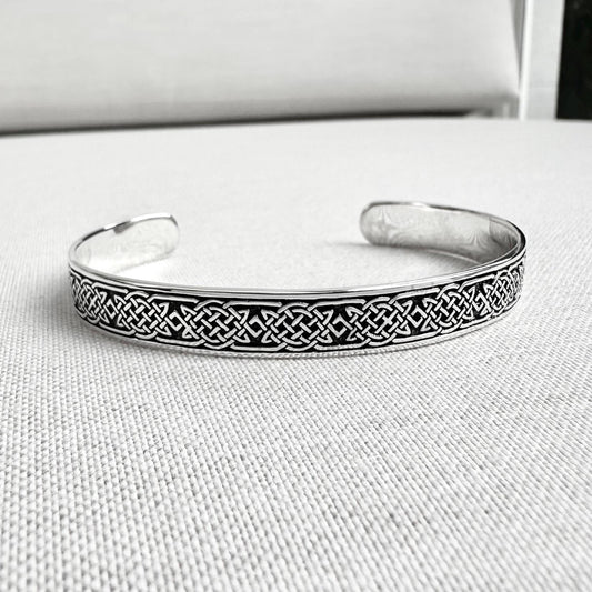 Celtic Infinity Knot Endless Irish Viking Cuff Bracelet