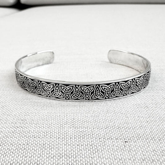 Triquetra Viking Celtic Irish Trinity Knot Cuff Bracelet