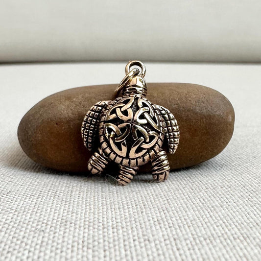 Bronze Turtle Celtic Knot Tortoise Pendant/Necklace