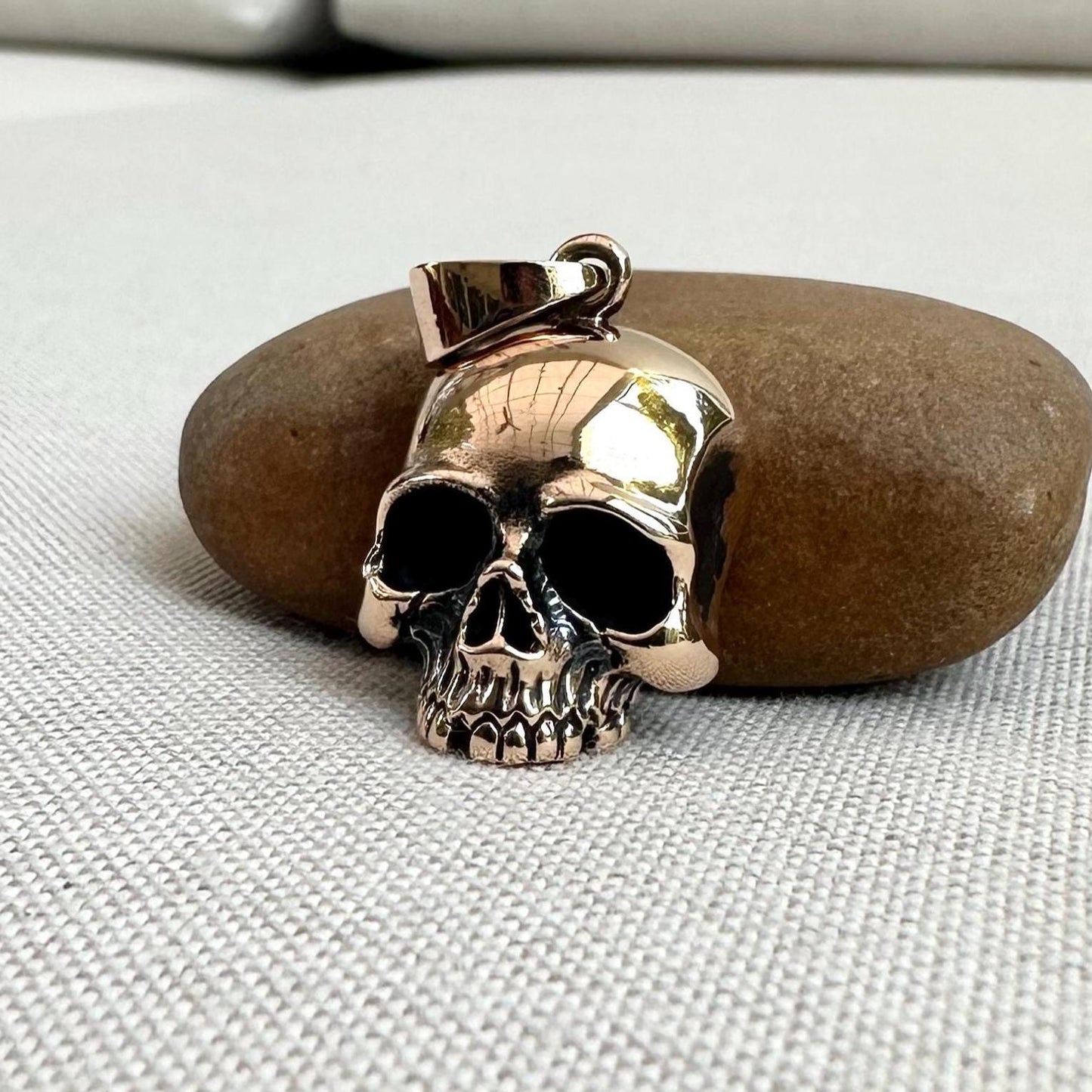 Handcrafted Bronze Skull Gothic Punk Biker Skeleton Pendant/Necklace Fashion Accessories Jewelry Gift VINTZ