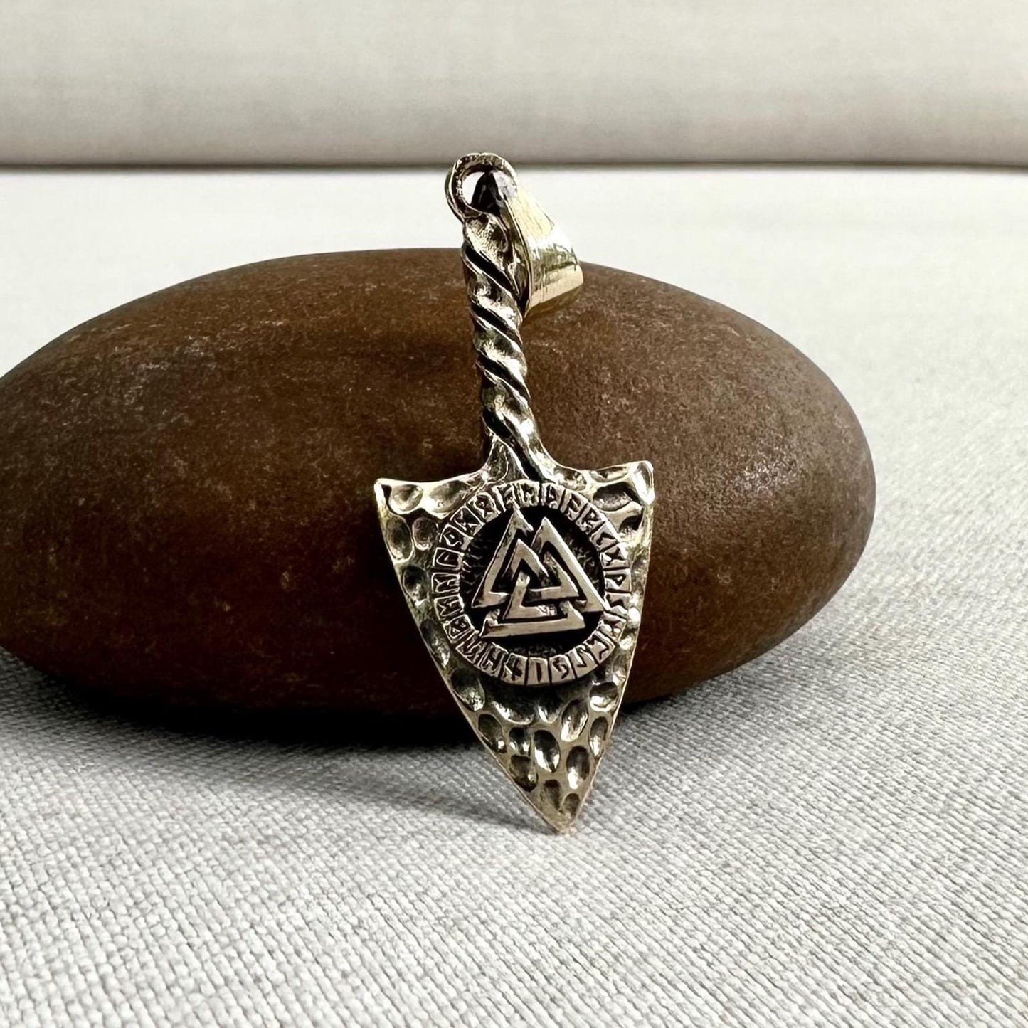 Brass Thor's Hammer Viking Mjolnir Celtic Valknut Pendant/Necklace
