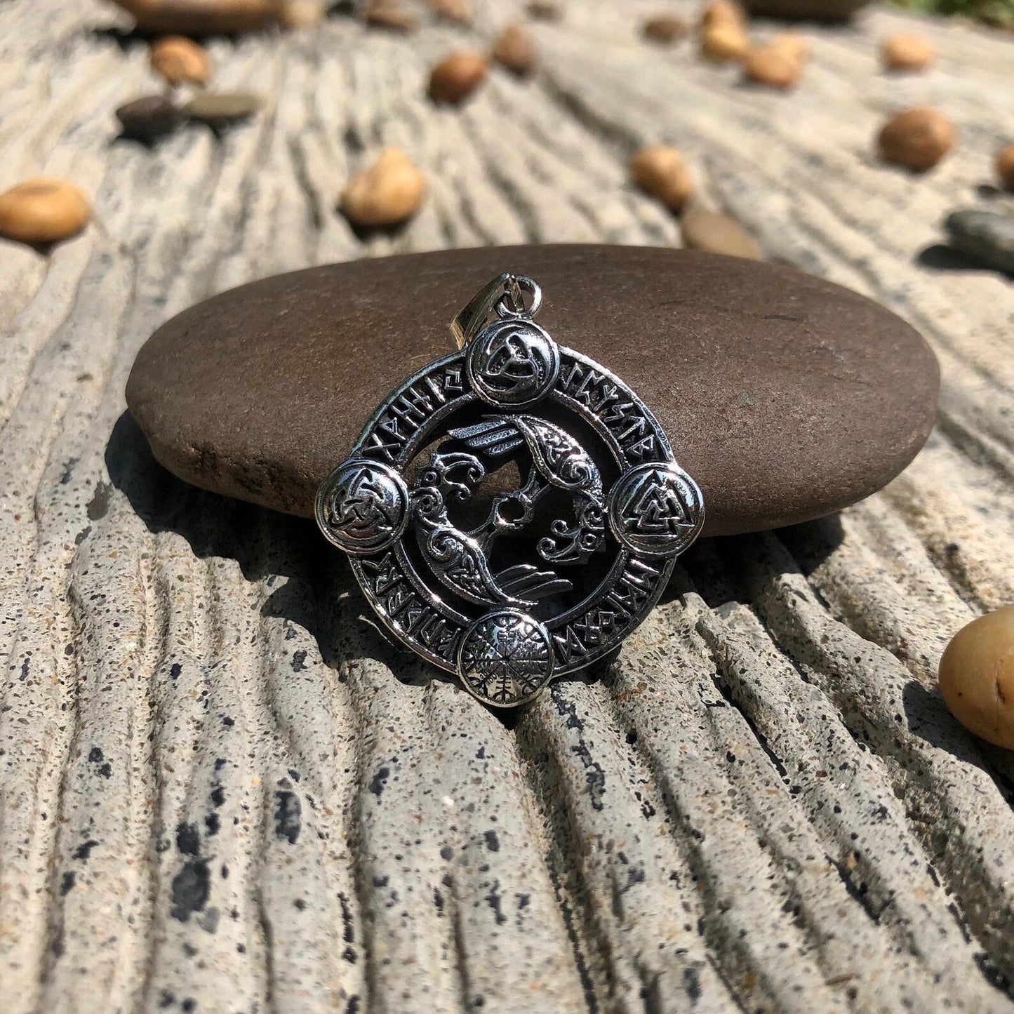Odin Raven Viking Muninn Huginn Pendant/Necklace