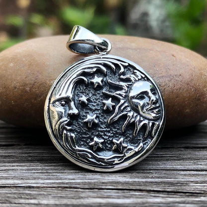 Sun Moon Celtic Crescent Pendant/Necklace