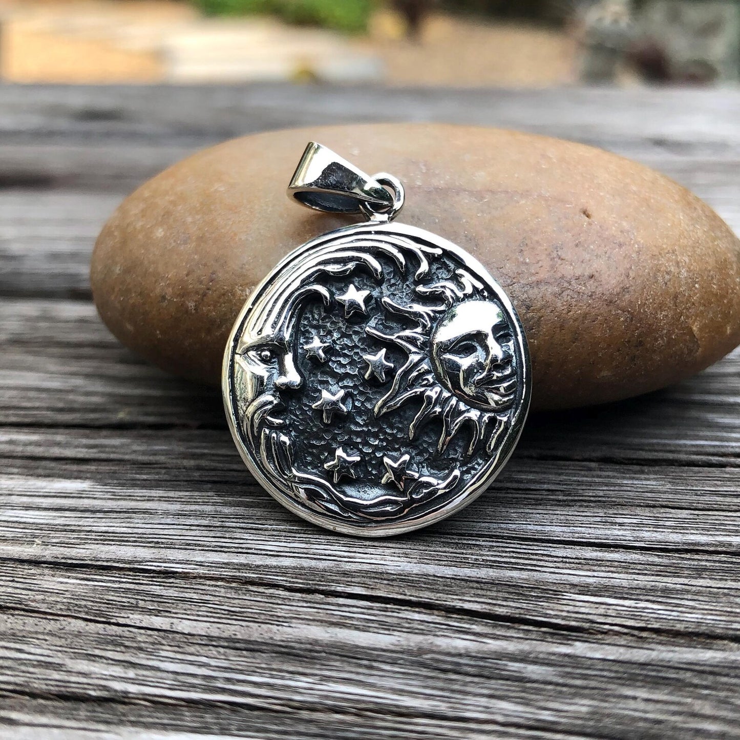 Sun Moon Celtic Crescent Pendant/Necklace