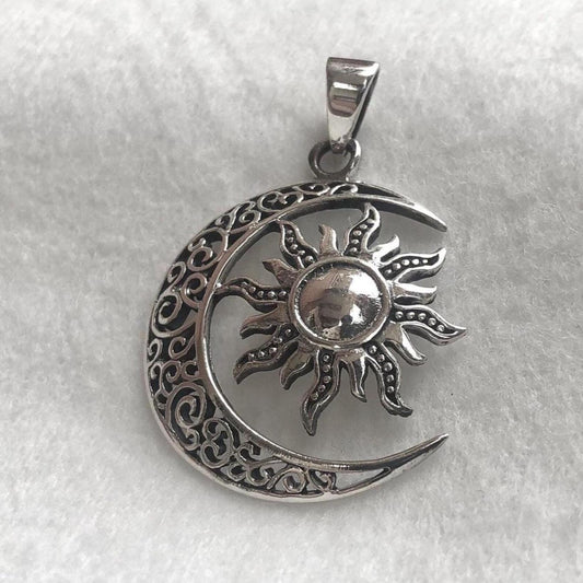Celtic Sun & Crescent Moon Pendant/Necklace