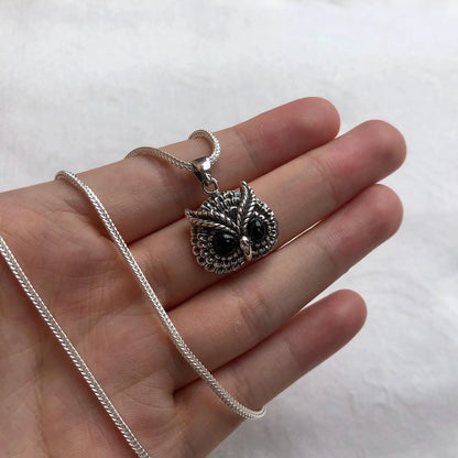 Owl Onyx Stone Pendant/Necklace