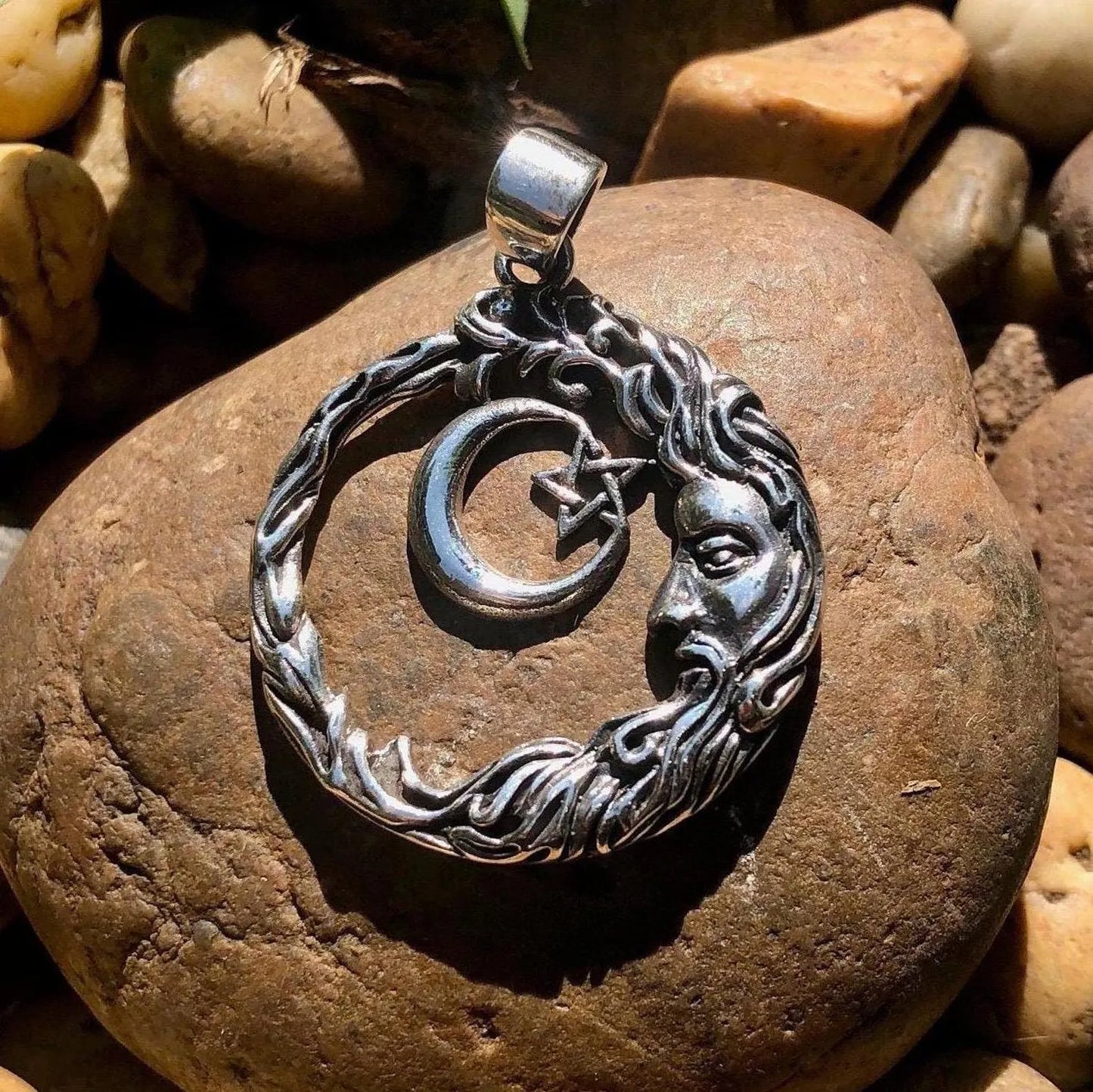 Celtic Crescent Moon Star Pendant/Necklace