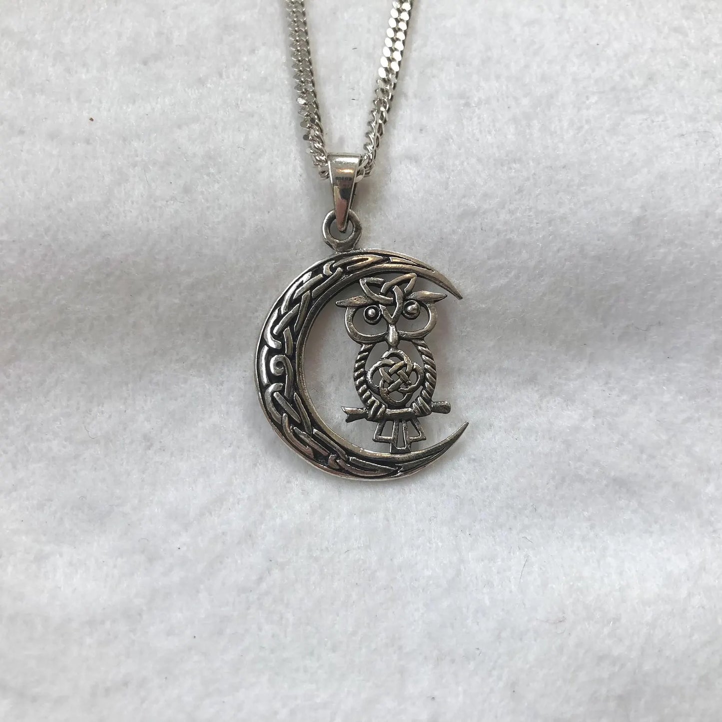 Owl Crescent Moon Pendant/Necklace
