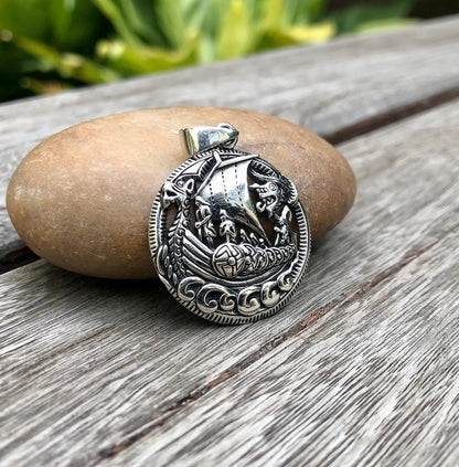 Longship Viking Kayaks Boat Pendant/Necklace