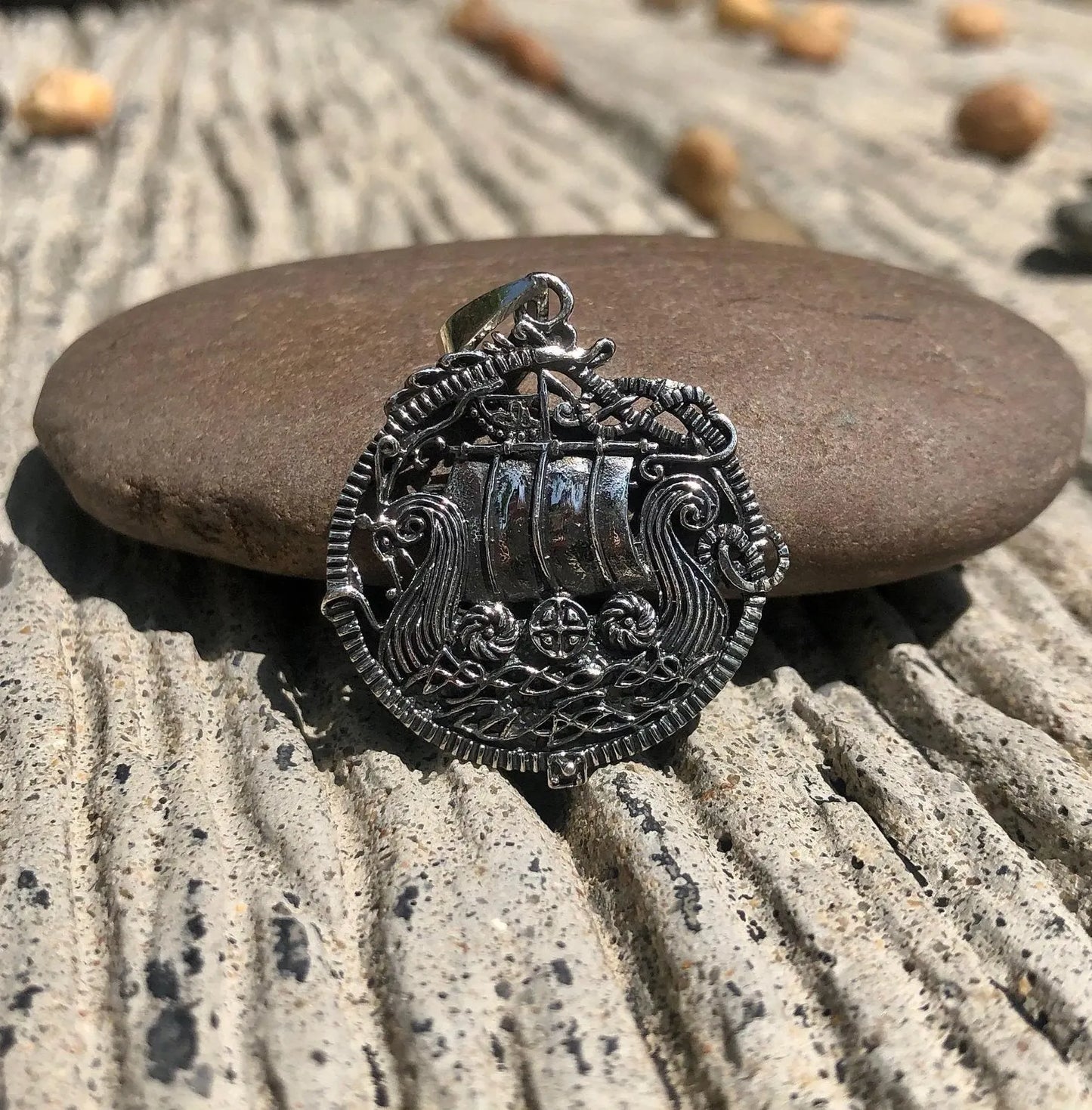 Viking Longship Kayaks Boat Pendant/Necklace