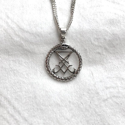 Lucifer Sigil Satanic Seal Ouroboros Pendant/Necklace