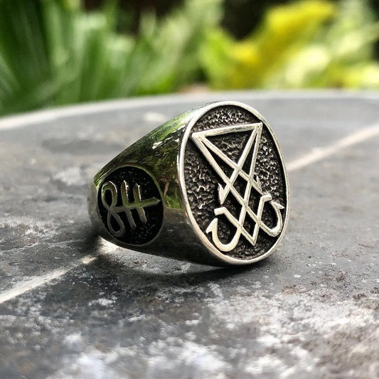 Lucifer Sigil Satanic Seal Ring Jewelry Accessory Gift VINTZ