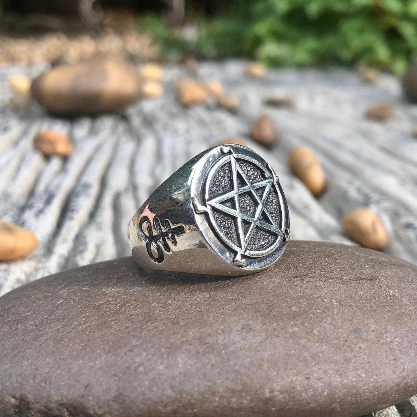 Pentagram Leviathan Cross Ring