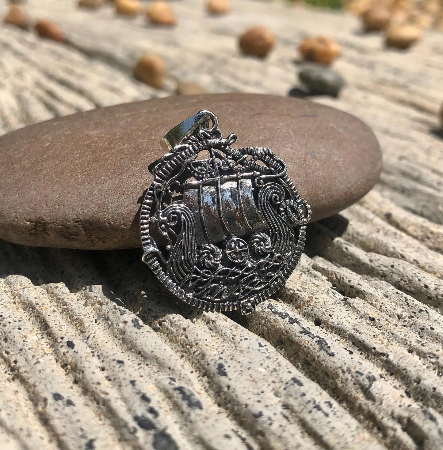 Viking Longship Kayaks Boat Pendant/Necklace