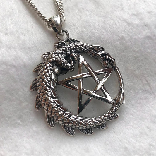 Dragon Pentagram Wiccan Pendant/Necklace
