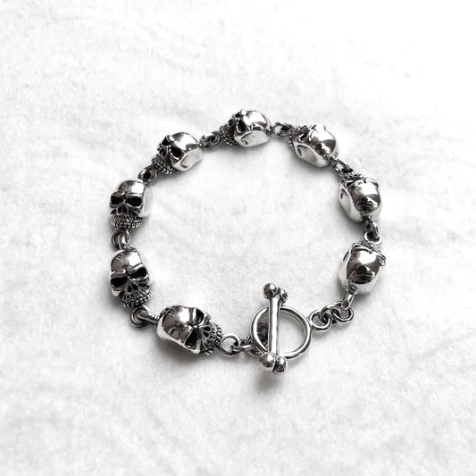 Skull Punk Skeleton Gothic Biker Chain Bracelet