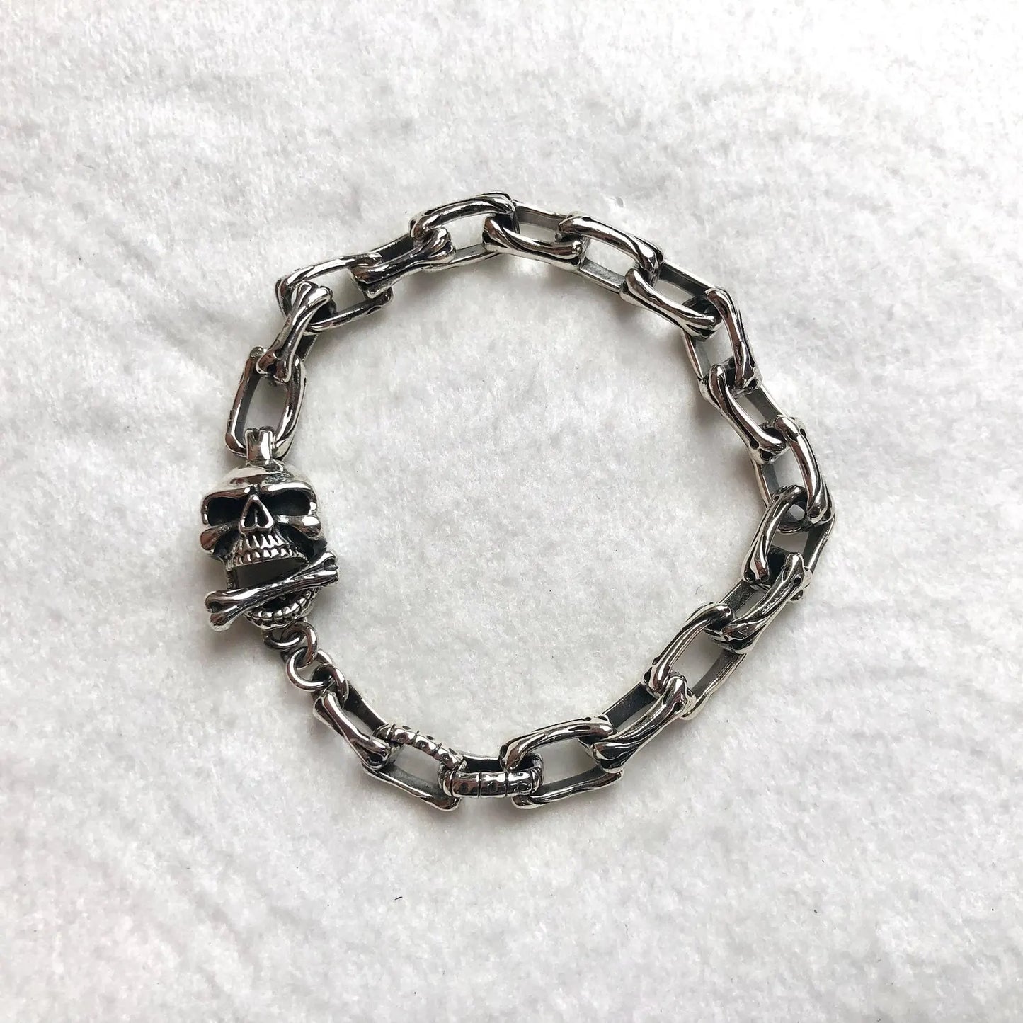Skull Punk Skeleton Gothic Biker Chain Bracelet