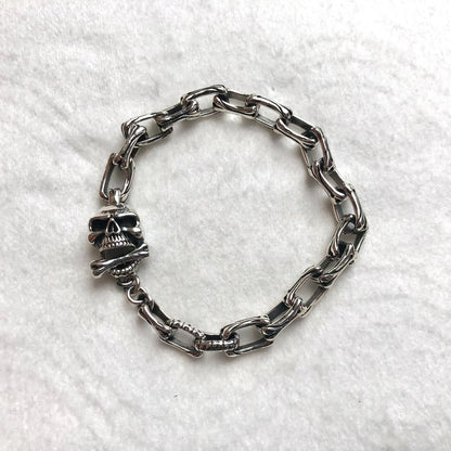 Skull Punk Skeleton Gothic Biker Chain Bracelet