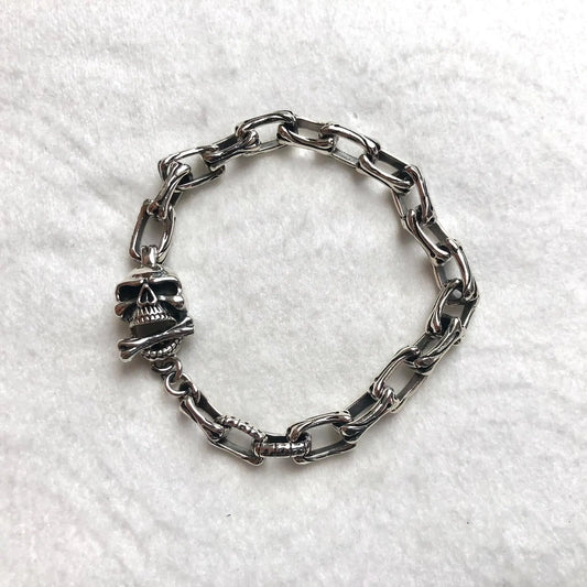 Skull Punk Skeleton Gothic Biker Chain Bracelet