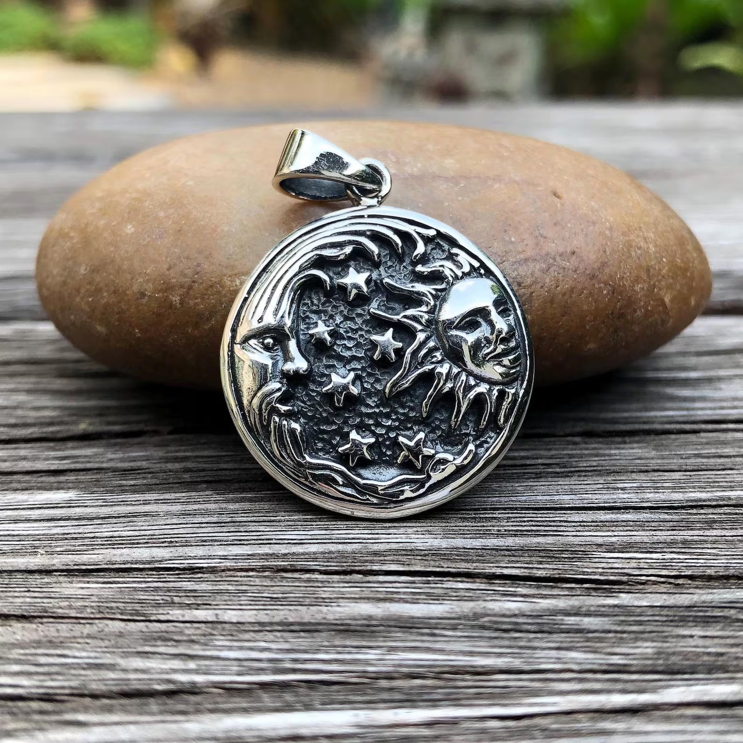 Sun Moon Celtic Crescent Pendant/Necklace
