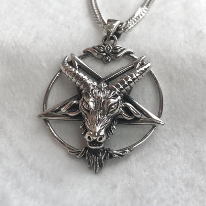 Baphomet Goat Head Pentagram Pendant/Necklace