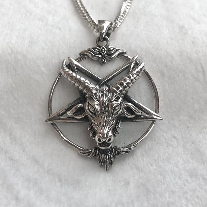 Baphomet Goat Head Pentagram Pendant/Necklace