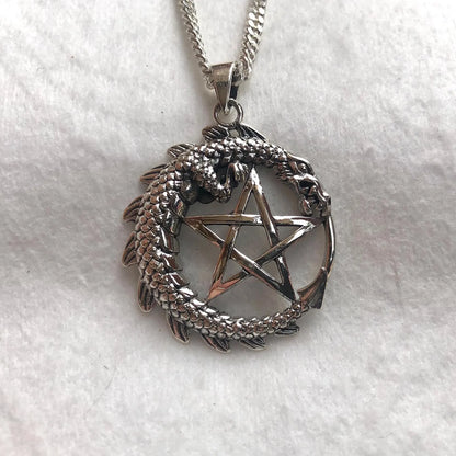Dragon Pentagram Wiccan Pendant/Necklace